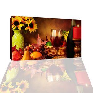 WINE KITCHEN DECOR- CANVAS PRINT WALL ART 12X20